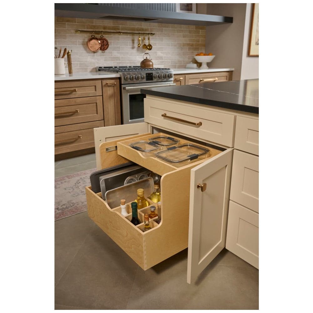 Wood Double Drawer Bottle Rollout — ROBTD-WB