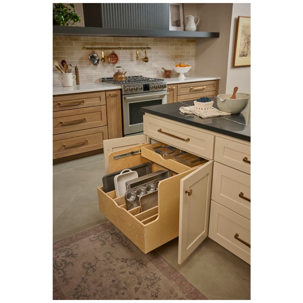 Wood Double Drawer Cookware Rollout — ROCWD-WB